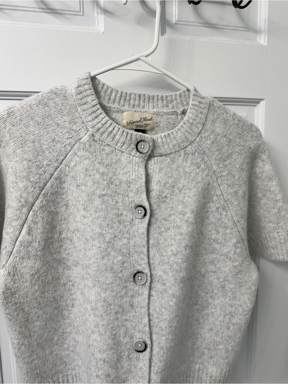Universal Thread Heather Gray Short-Sleeve Button Cardigan - Picture 5 of 9